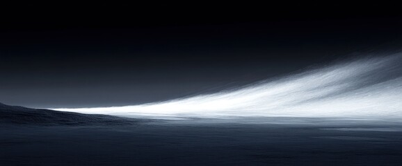 Arctic Wilderness: A Breathtaking Panorama of a Snow-Covered Landscape Under a Dark Sky