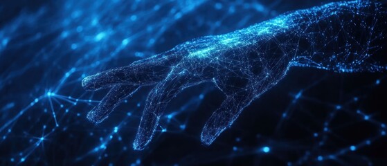 Digital Hand Reaching Out: Abstract Network Connection