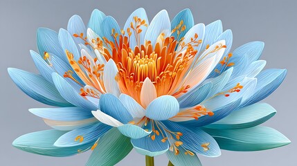Obraz premium Serene Pastel Lotus Flower in Soft Blue, Pink, and Orange Tones