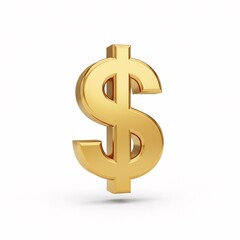 Obraz premium A golden three-dimensional dollar sign resting on a surface,