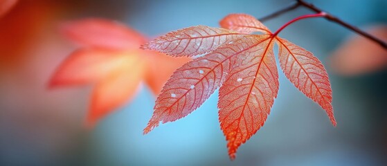 Autumnal Serenity: A Single Maple Leaf in the Soft Light