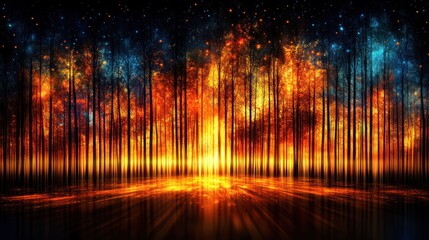 Enchanted Forest at Night: A Dreamlike Digital Art