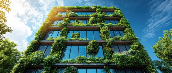 Eco-Friendly Modern Building: A Vertical Garden Paradise
