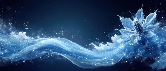 Enchanted Winter Bloom: A Serene Symphony of Ice and Light