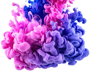 Abstract ink explosion of pink, purple, and blue