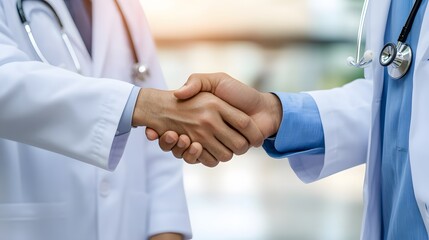 Doctors Handshake Collaboration Medical Teamwork Healthcare Professionals