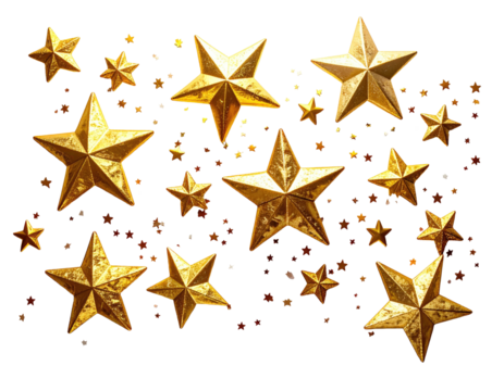 Golden stars scattered on a black background (3)