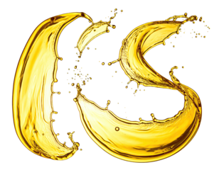 Golden liquid splashes forming a stylized 'KS' logo
