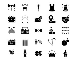 Birthday Line Vector Icons