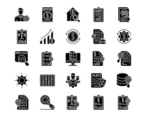 Business Audit Line Vector Icons