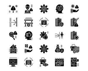 Business Disruption Line Vector Icons