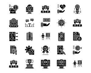 Business Meeting Line Vector Icons