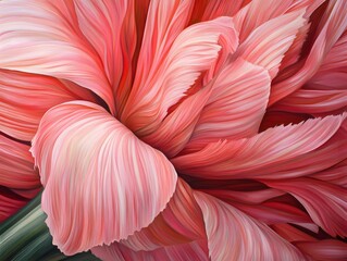 Abstract Pink Flower Petals Closeup, AI Art, Swirling Texture