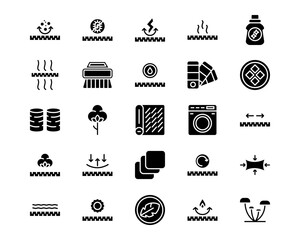 Fabric Features Line Vector Icons