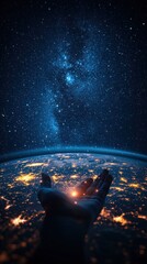 Earth in Hand: A Cosmic Embrace