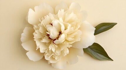 Creamy White Peony Blossom Closeup AI Art