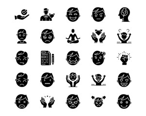 Human Emotions Line Vector Icons