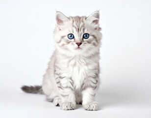 Graceful fluffy cat portrait, lifestyle and home comfort concept.