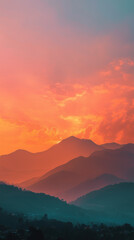 sunset in the mountains