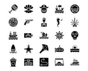 Ocean Line Vector Icons