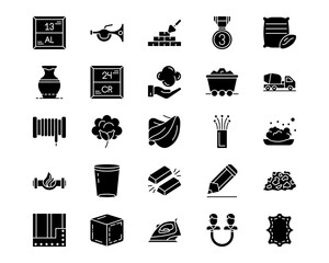 Raw Metrial Line Vector Icons