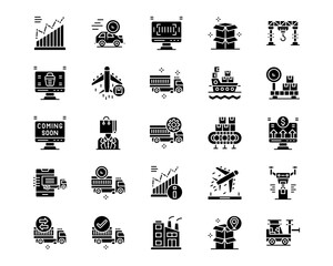 Supply Chain Line Vector Icons