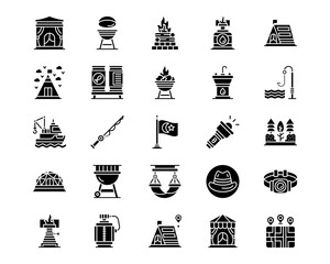 Trekking Line Vector Icons