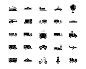 Transport Line Vector Icons