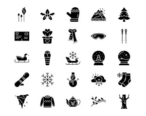 Winter Line Vector Icons