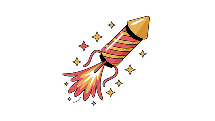 Obraz premium Fireworks rocket celebration vector illustration, isolated on white