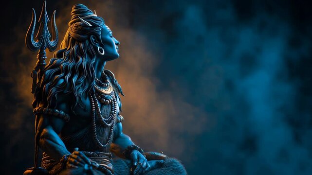 Lord Shiva Fantasy Style with Copy Space