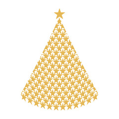 Modern star pattern Christmas tree icon symbol