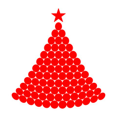 Modern ball pattern Christmas tree icon symbol