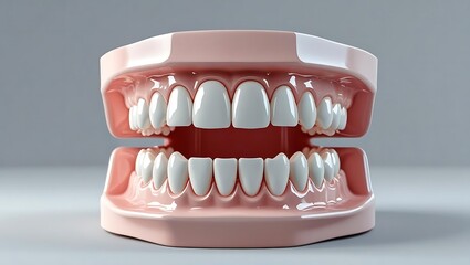 Obraz premium Realistic Human Jaw Dentures Dental Model Anatomy Oral Health Education Medical Science