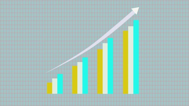 Business Growth Graph Animation Featuring a Bar Chart Depicting Consistent Revenue Increases