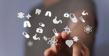 Digital healthcare, medical technology, science, innovation, medicine, health, research, treatment, futuristic, technology, progress,