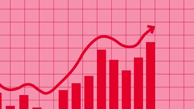 Animated Business Growth Graph with Clear Bar Chart Indicators of Profitable Financial
