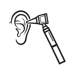 An audiologist expertly examining a patient s ear with an otoscope ensuring optimal hearing health depicted in a clear