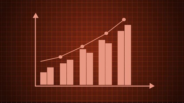 Professional Business Growth Animation with a Bar Chart Displaying Increasing Profits and Market Expansion