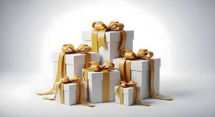 Elegant Gift Boxes With Gold Ribbons