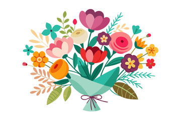 bouquet of colorful tulips