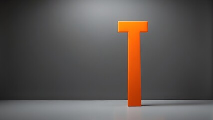 Minimal 3D render of abstract orange geometric symbols on grey background. Modern graphic design concept with clean shapes, futuristic sculpture elements and creative icon visuals.
