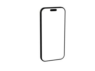 Clean design of a smartphone with a blank screen, perfect for app presentations or website mockups.