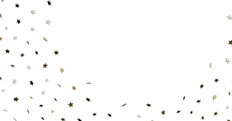 Gold Silver Black Star Confetti Background