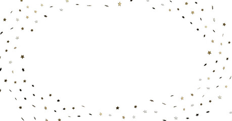 Obraz premium Gold, Silver & Black Star Confetti Frame