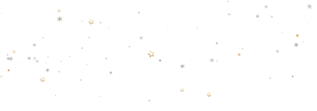 Festive background with gold stars and silver snowflakes. Perfect for holidays.