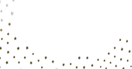 Fototapeta premium Gold and Silver Stars on White Background