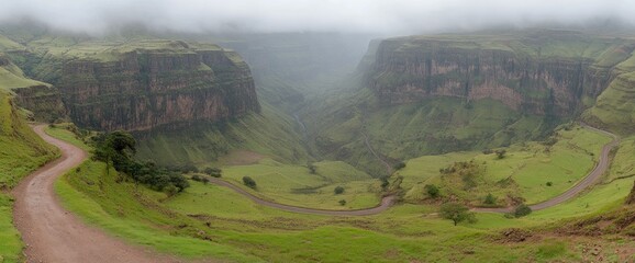 Misty Mountain Pass: A Breathtaking Ethiopian Landscape