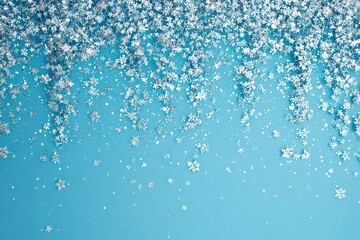 Fototapeta premium Colorful Confetti Scattered On Light Teal Background