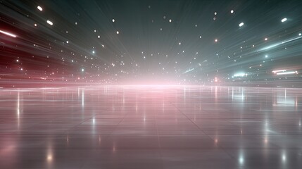 Cyber Futuristic Tech Interface with Holographic Digits and Artificial Intelligence with Light Streaks and Geometric Shapes